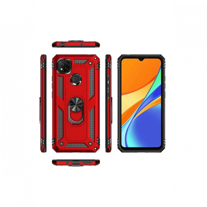 Newface Xiaomi Redmi 9C Kılıf Sofya Yüzüklü Silikon Kapak