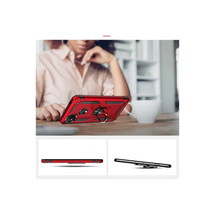 Newface Xiaomi Redmi 9C Kılıf Sofya Yüzüklü Silikon Kapak