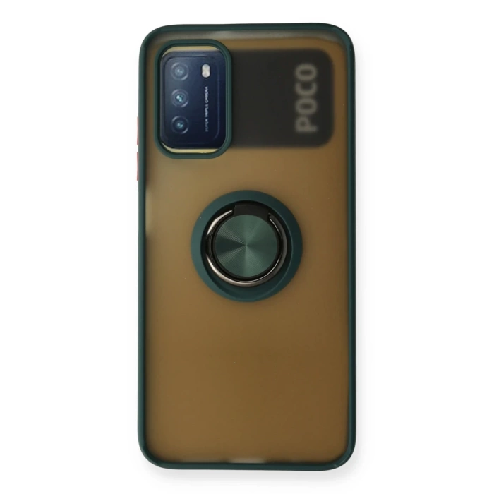 Newface Xiaomi Redmi 9T Kılıf Montreal Yüzüklü Silikon Kapak