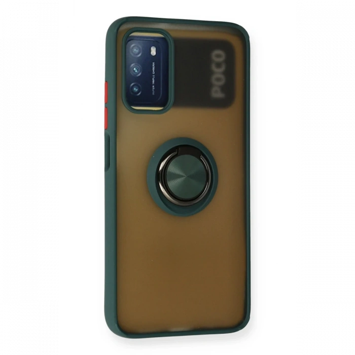 Newface Xiaomi Redmi 9T Kılıf Montreal Yüzüklü Silikon Kapak