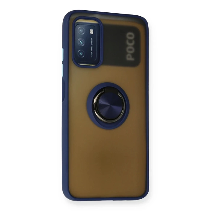 Newface Xiaomi Redmi 9T Kılıf Montreal Yüzüklü Silikon Kapak