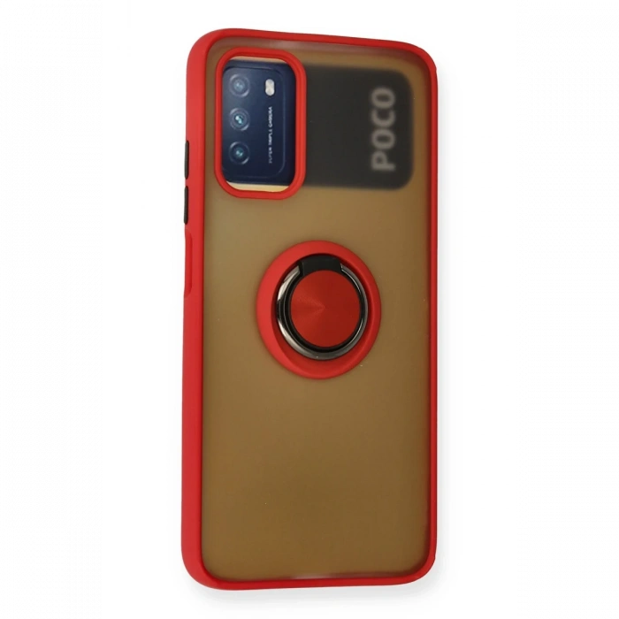 Newface Xiaomi Redmi 9T Kılıf Montreal Yüzüklü Silikon Kapak