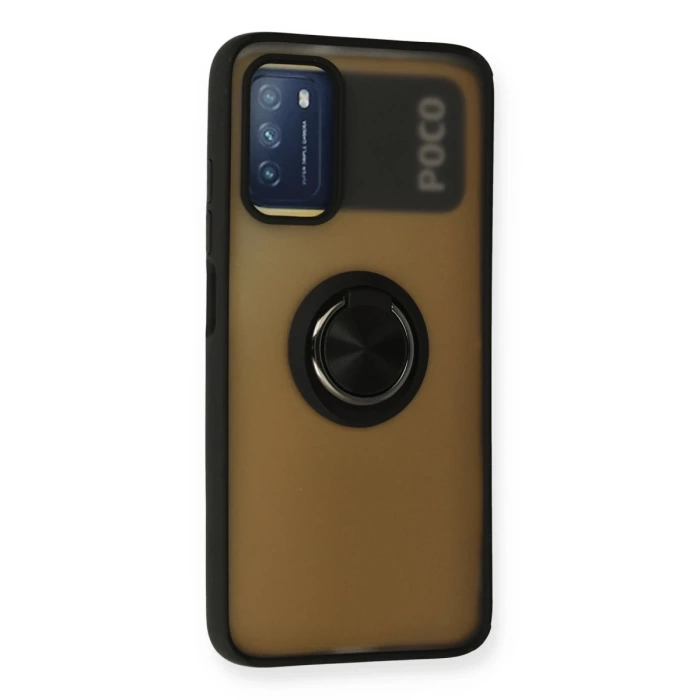 Newface Xiaomi Redmi 9T Kılıf Montreal Yüzüklü Silikon Kapak