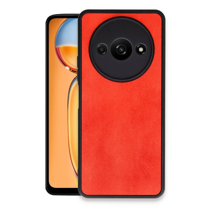 Newface Xiaomi Redmi A3 4G Kılıf Aras Deri Kapak - Kırmızı