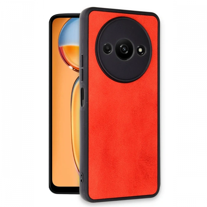 Newface Xiaomi Redmi A3 4G Kılıf Aras Deri Kapak - Kırmızı