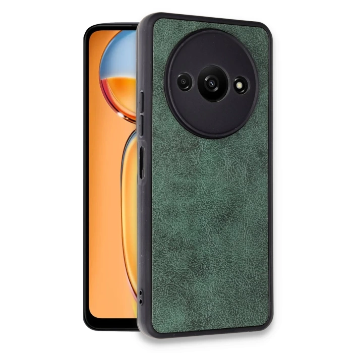Newface Xiaomi Redmi A3 4G Kılıf Aras Deri Kapak - Koyu Yeşil