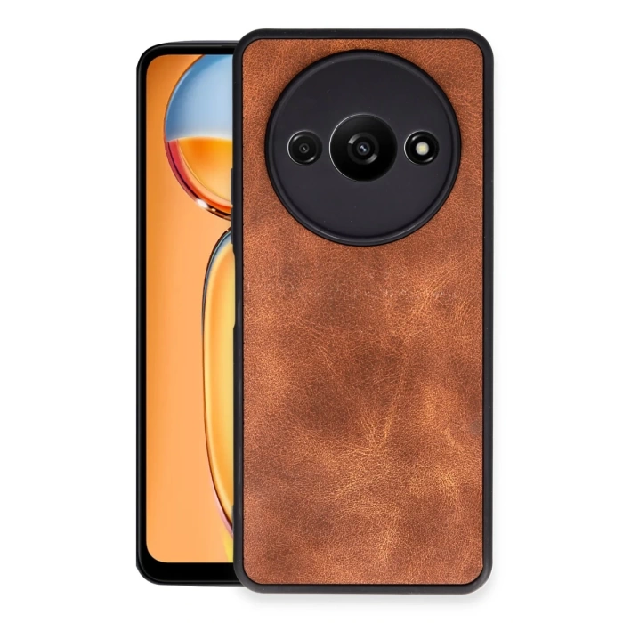 Newface Xiaomi Redmi A3 4G Kılıf Aras Deri Kapak - Taba