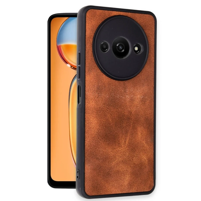 Newface Xiaomi Redmi A3 4G Kılıf Aras Deri Kapak - Taba