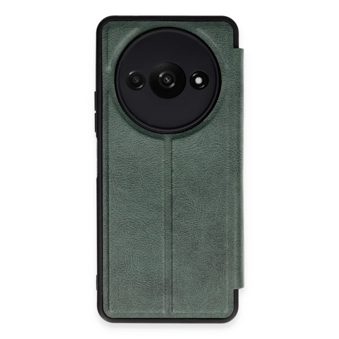 Newface Xiaomi Redmi A3 4G Kılıf Flip Cover - Koyu Yeşil