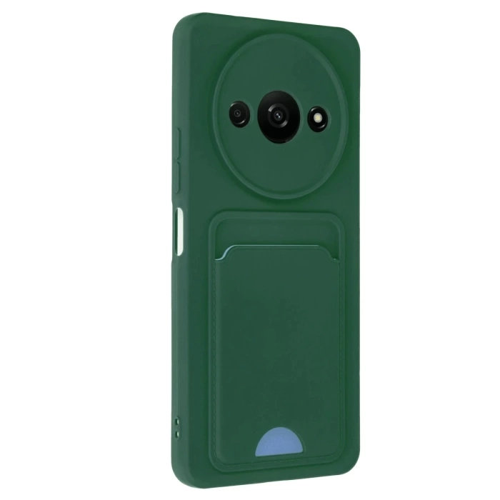Newface Xiaomi Redmi A3 4G Kılıf Kelvin Kartvizitli Silikon - Koyu Yeşil