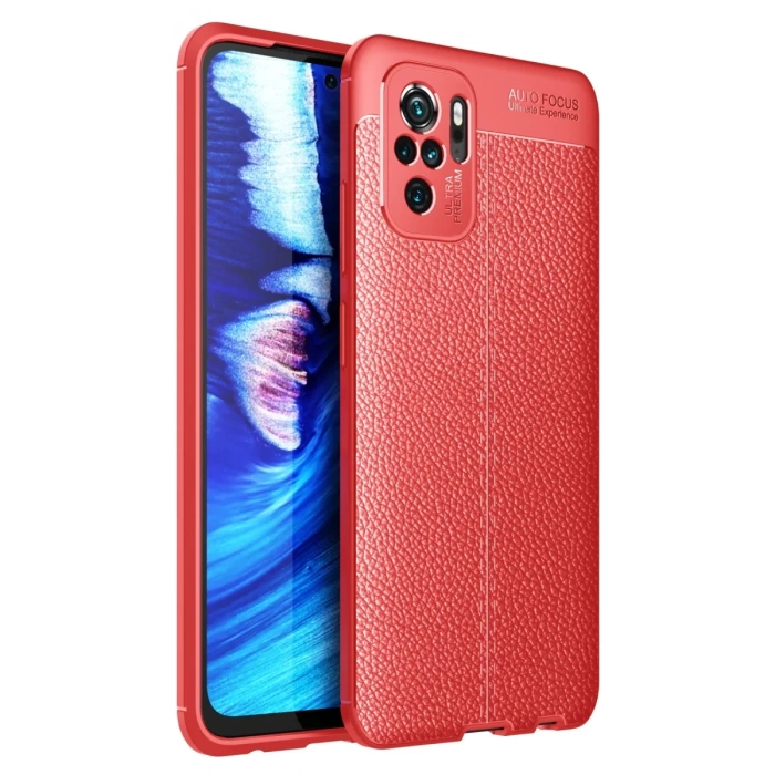 Newface Xiaomi Redmi Note 10 Kılıf Auto Focus Kapak - Kırmızı