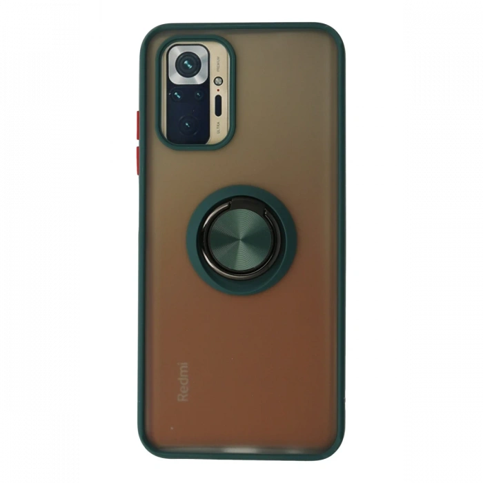 Newface Xiaomi Redmi Note 10 Kılıf Montreal Yüzüklü Silikon Kapak