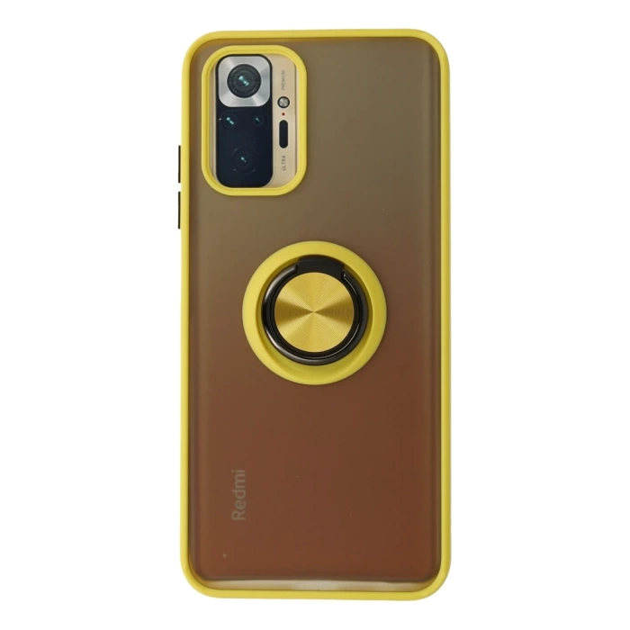 Newface Xiaomi Redmi Note 10 Kılıf Montreal Yüzüklü Silikon Kapak