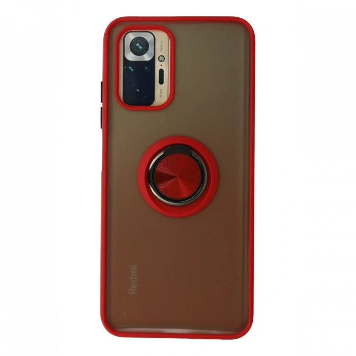 Newface Xiaomi Redmi Note 10 Kılıf Montreal Yüzüklü Silikon Kapak