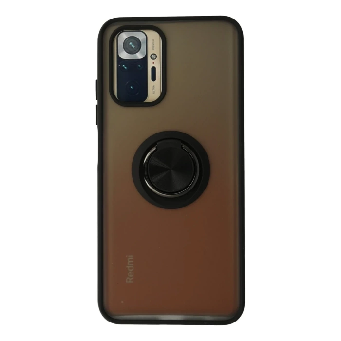 Newface Xiaomi Redmi Note 10 Kılıf Montreal Yüzüklü Silikon Kapak