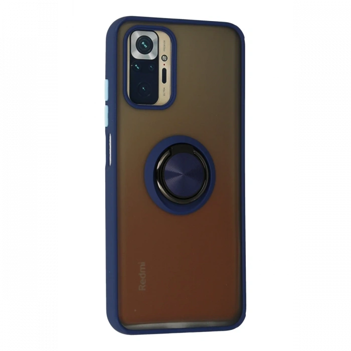 Newface Xiaomi Redmi Note 10 Kılıf Montreal Yüzüklü Silikon Kapak