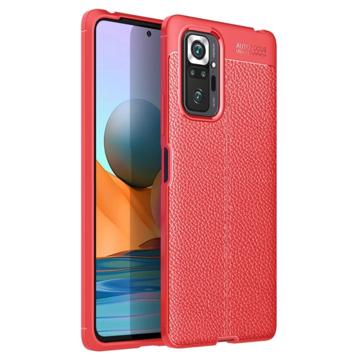 Newface Xiaomi Redmi Note 10 Pro Kılıf Auto Focus Kapak - Kırmızı