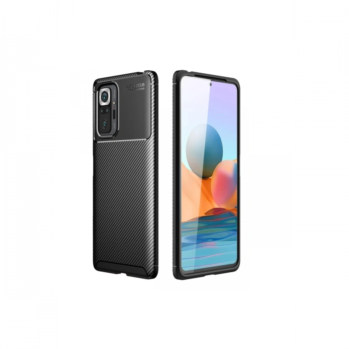 Newface Xiaomi Redmi Note 10 Pro Kılıf Auto Focus Karbon Kapak