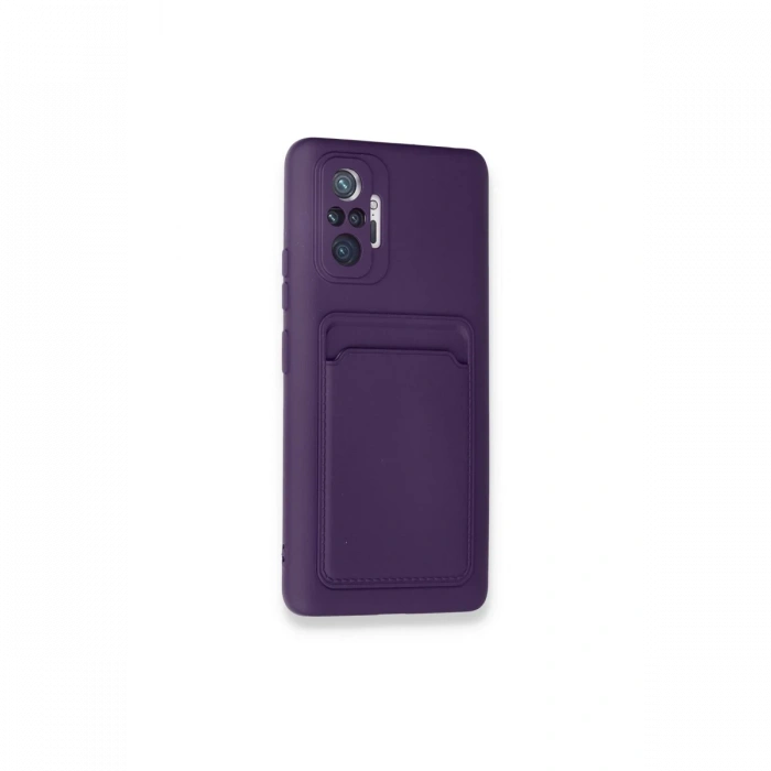 Xiaomi Redmi Note 10 Pro Kılıf Kelvin Kartvizitli Silikon - Derin Mor