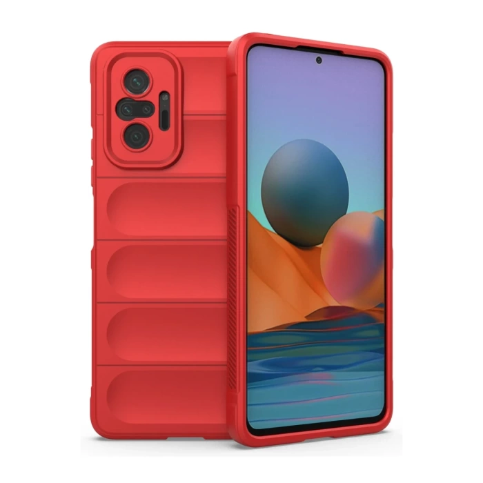 Newface Xiaomi Redmi Note 10 Pro Kılıf Optimum Silikon - Kırmızı