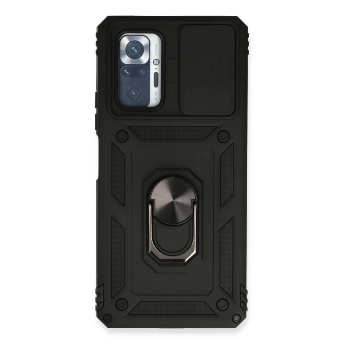 Newface Xiaomi Redmi Note 10 Pro Kılıf Pars Lens Yüzüklü Silikon