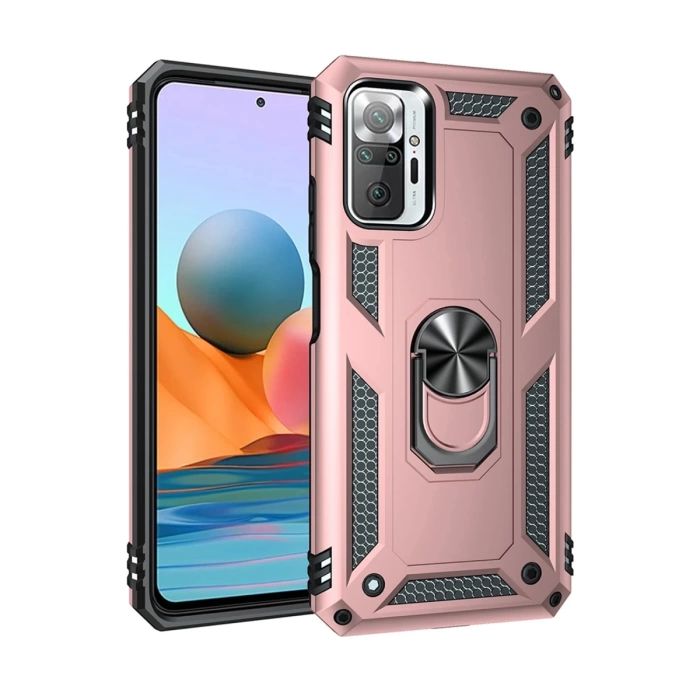 Newface Xiaomi Redmi Note 10 Pro Kılıf Sofya Yüzüklü Silikon Kapak