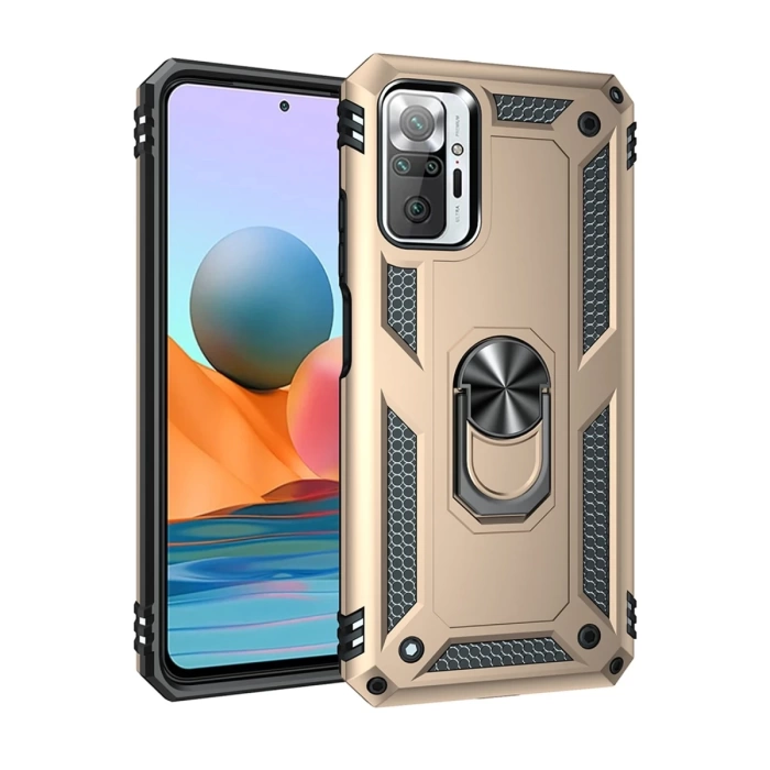 Newface Xiaomi Redmi Note 10 Pro Kılıf Sofya Yüzüklü Silikon Kapak