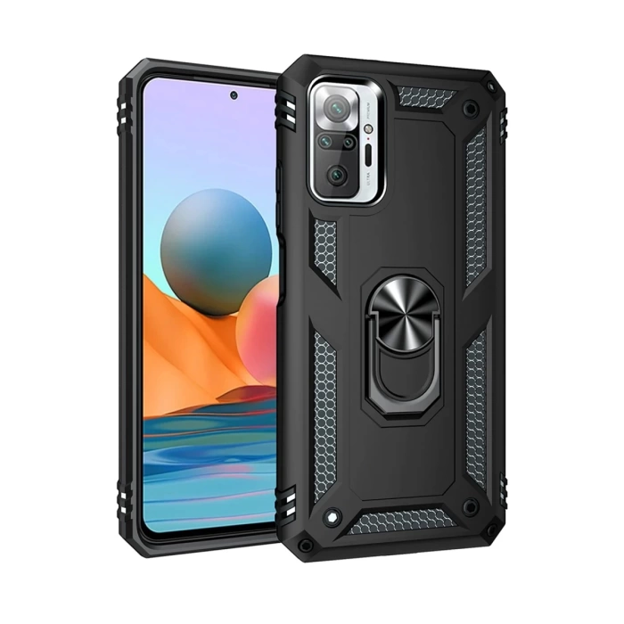 Newface Xiaomi Redmi Note 10 Pro Kılıf Sofya Yüzüklü Silikon Kapak