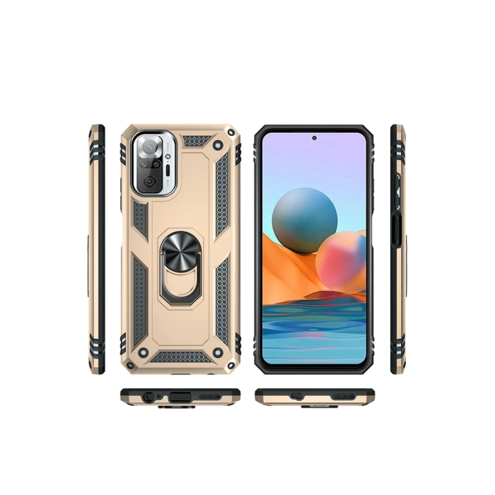 Newface Xiaomi Redmi Note 10 Pro Kılıf Sofya Yüzüklü Silikon Kapak