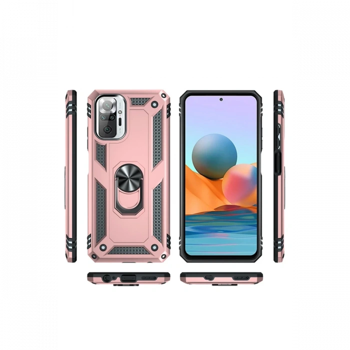 Newface Xiaomi Redmi Note 10 Pro Kılıf Sofya Yüzüklü Silikon Kapak