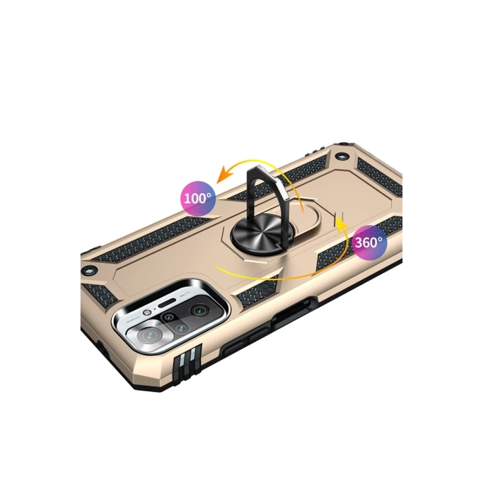 Newface Xiaomi Redmi Note 10 Pro Kılıf Sofya Yüzüklü Silikon Kapak