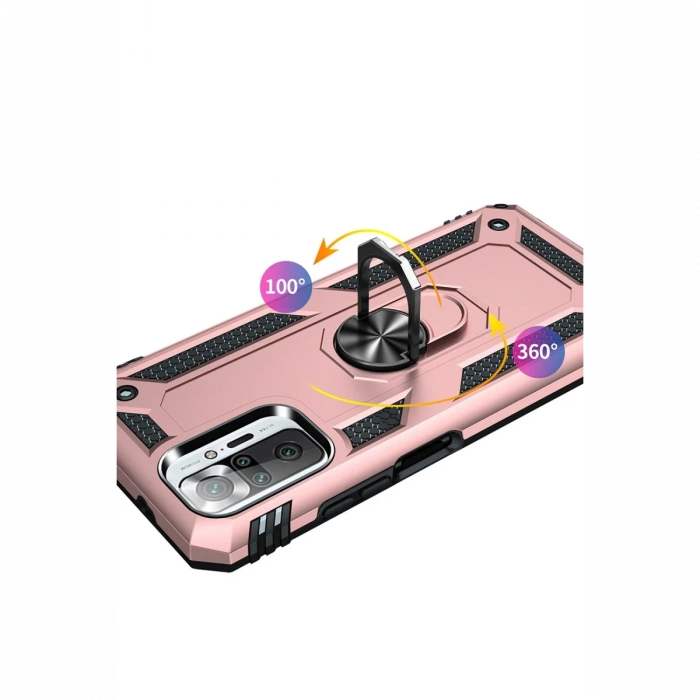 Newface Xiaomi Redmi Note 10 Pro Kılıf Sofya Yüzüklü Silikon Kapak