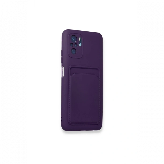 Xiaomi Redmi Note 10S Kılıf Kelvin Kartvizitli Silikon - Derin Mor