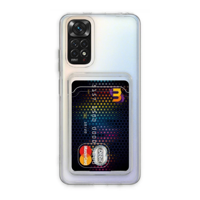 Newface Xiaomi Redmi Note 11 Kılıf Kart Şeffaf Silikon - Şeffaf