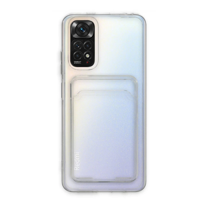 Newface Xiaomi Redmi Note 11 Kılıf Kart Şeffaf Silikon - Şeffaf