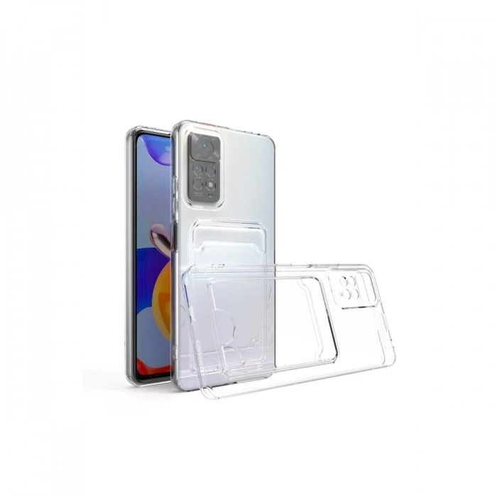 Newface Xiaomi Redmi Note 11 Kılıf Kart Şeffaf Silikon - Şeffaf