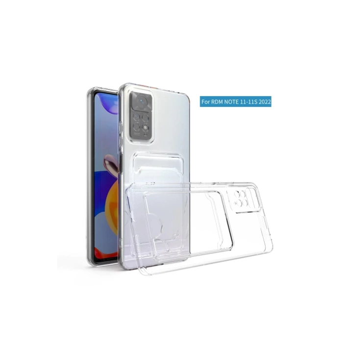 Newface Xiaomi Redmi Note 11 Kılıf Kart Şeffaf Silikon - Şeffaf