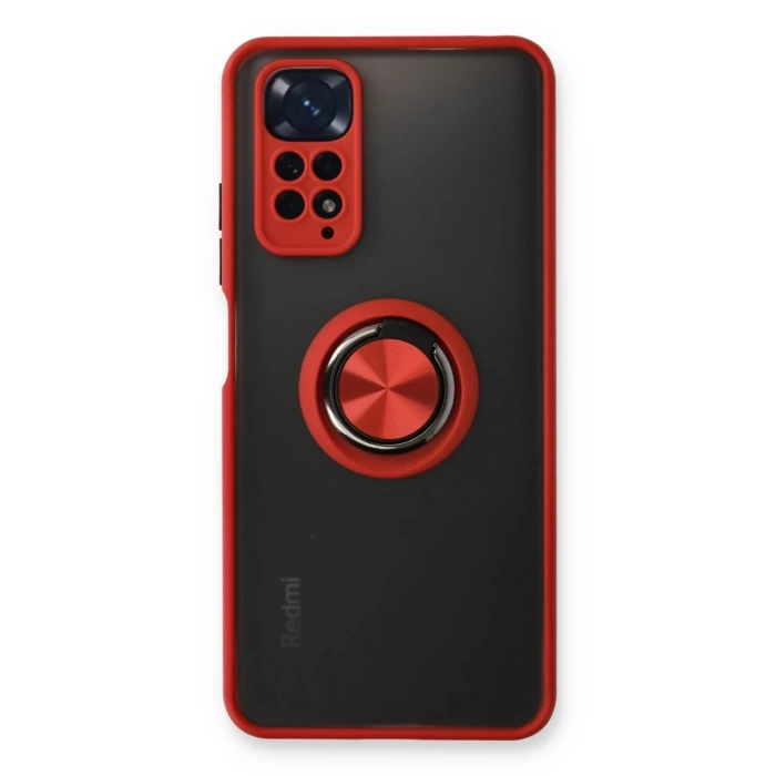 Newface Xiaomi Redmi Note 11 Kılıf Montreal Yüzüklü Silikon Kapak