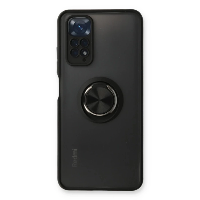 Newface Xiaomi Redmi Note 11 Kılıf Montreal Yüzüklü Silikon Kapak