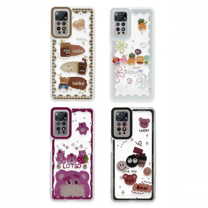 Newface Xiaomi Redmi Note 11 Kılıf Sweet Desenli Silikon Kapak