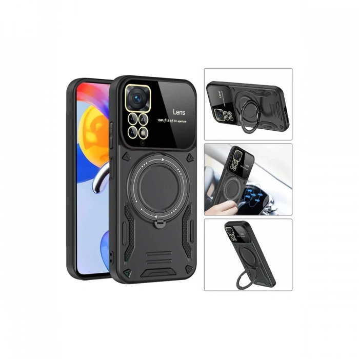Xiaomi Redmi Note 11 Pro Kılıf Joy Lens Standlı Kapak