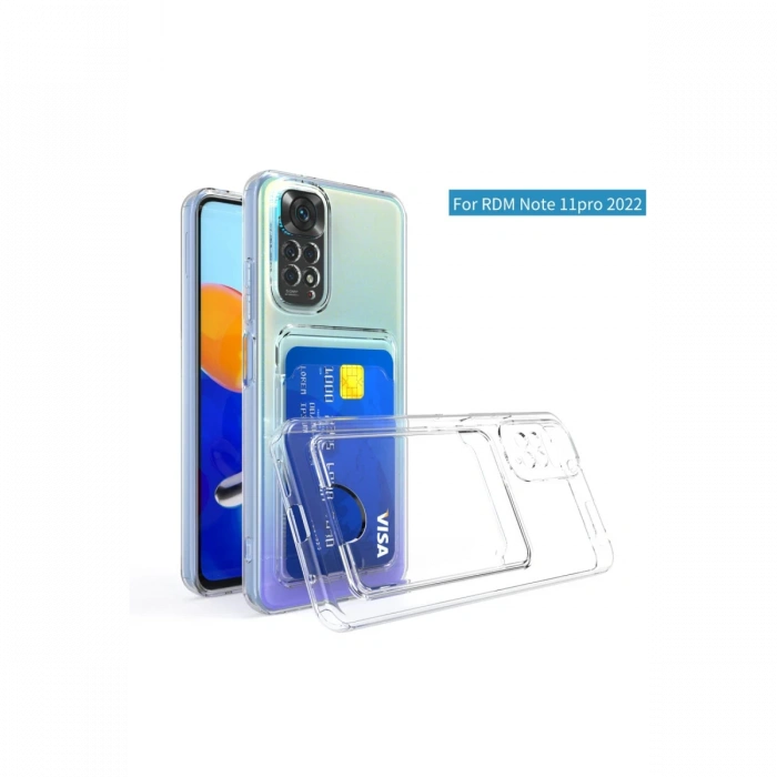 Xiaomi Redmi Note 11 Pro Kılıf Kart Şeffaf Silikon - Şeffaf