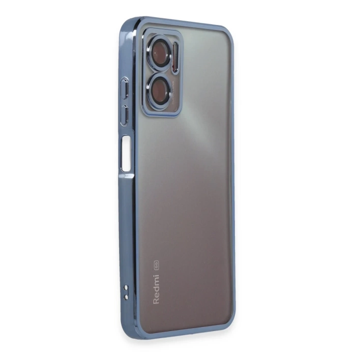 Newface Xiaomi Redmi Note 11E Kılıf Razer Lensli Silikon - Açık Mavi