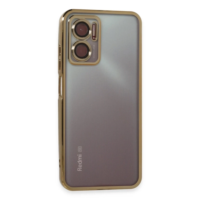 Newface Xiaomi Redmi Note 11E Kılıf Razer Lensli Silikon - Gold