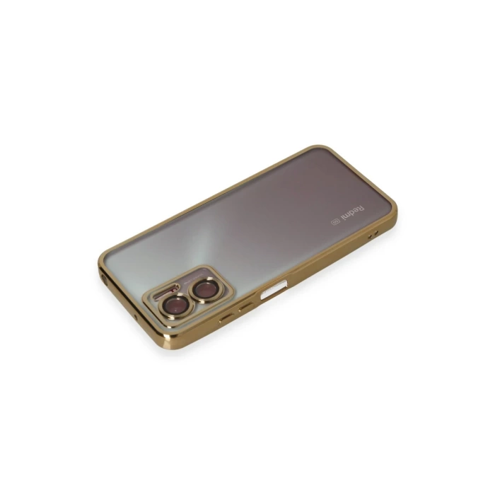 Newface Xiaomi Redmi Note 11E Kılıf Razer Lensli Silikon - Gold