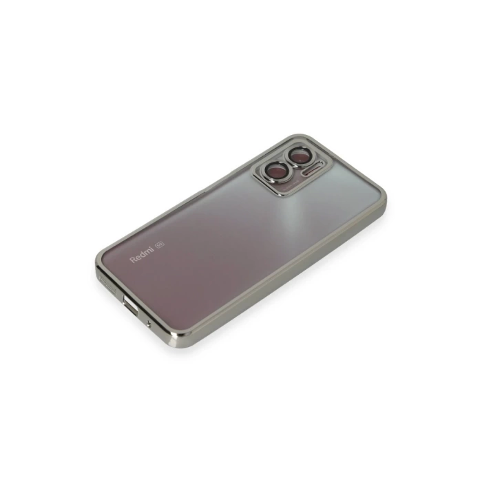Newface Xiaomi Redmi Note 11E Kılıf Razer Lensli Silikon - Gümüş