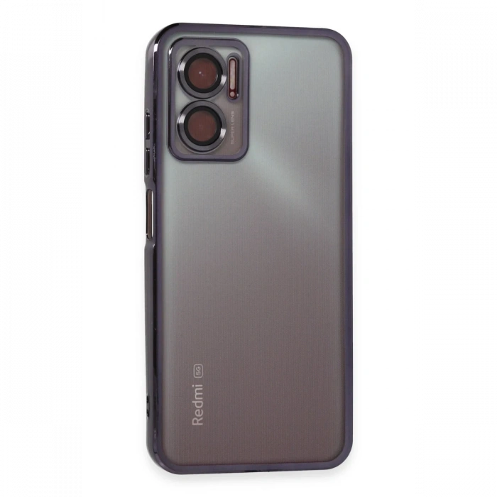 Newface Xiaomi Redmi Note 11E Kılıf Razer Lensli Silikon - Mor