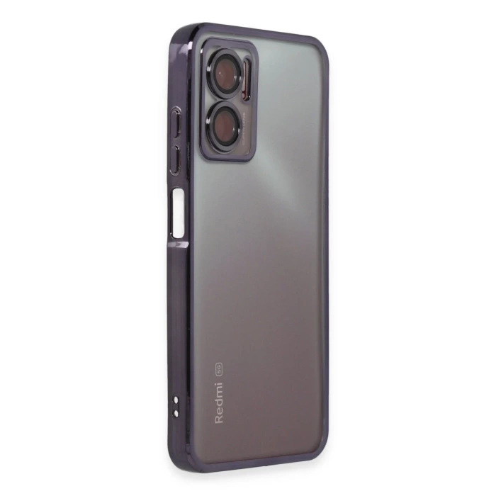 Newface Xiaomi Redmi Note 11E Kılıf Razer Lensli Silikon - Mor