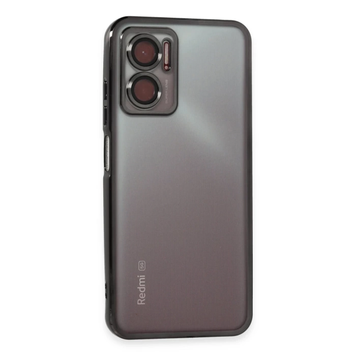 Newface Xiaomi Redmi Note 11E Kılıf Razer Lensli Silikon - Siyah