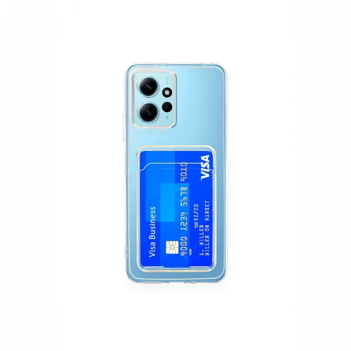 Newface Xiaomi Redmi Note 12 4G Kılıf Kart Şeffaf Silikon - Şeffaf